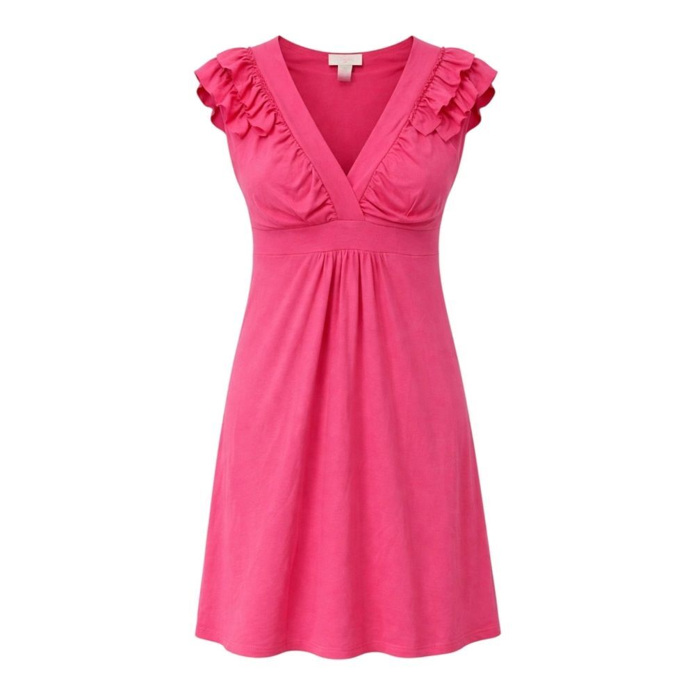 Candies Y2k Barbie pink A-line swing dress ruffle cap sleeves juniors size small
